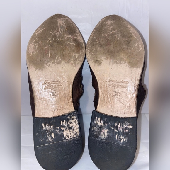 Brown Ankle Boots with Fringe Detail By Free People - Picture 3 of 10